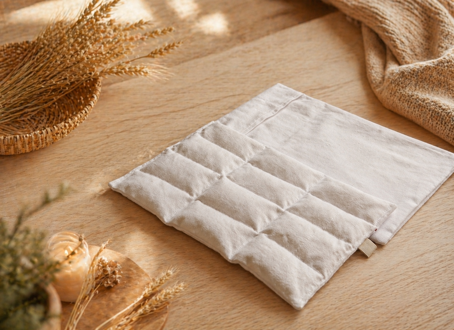 Bouillotte XL blé bio et housse