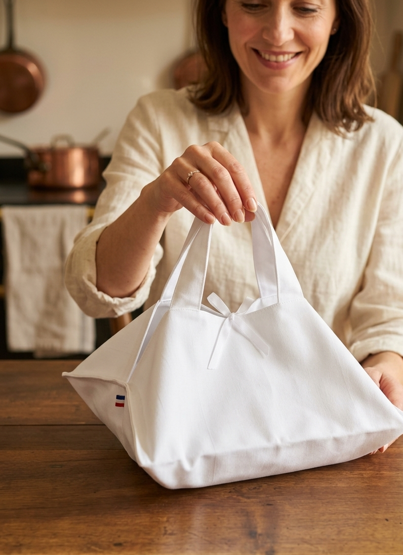 Sac à tarte classic porté à la main