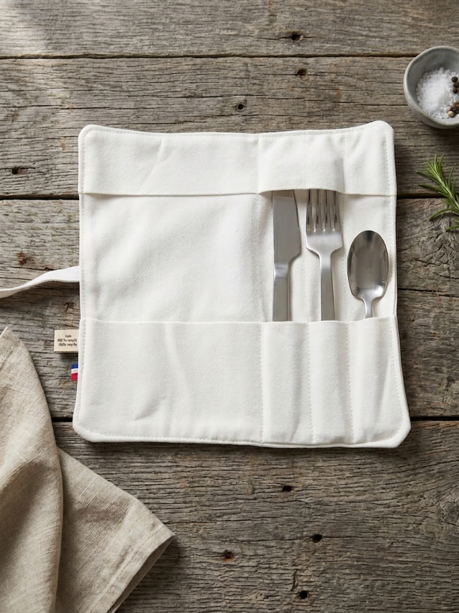 Trousse à couverts sur la table