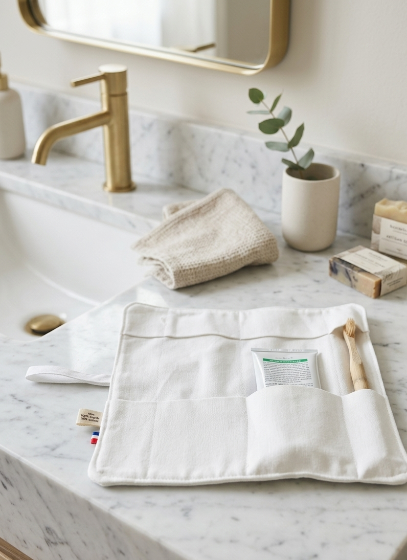 Trousse de toilette ouverte