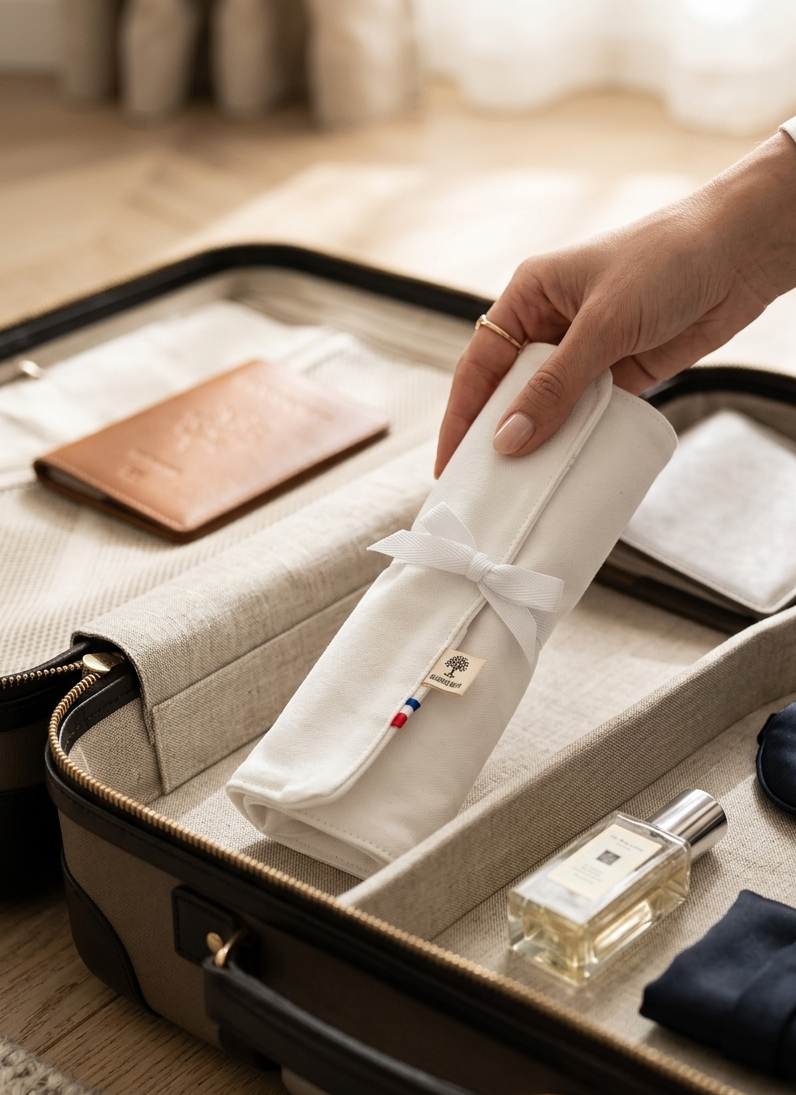 Trousse de toilette dans la valise